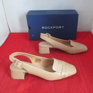 ROCKPORT Women's TM Esma Slingback Flats $125 US Size 9 1/2 - Beige #1038